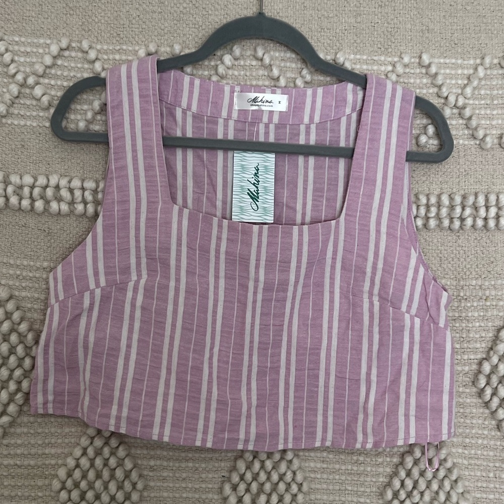 Mahina linen stripped tank top!